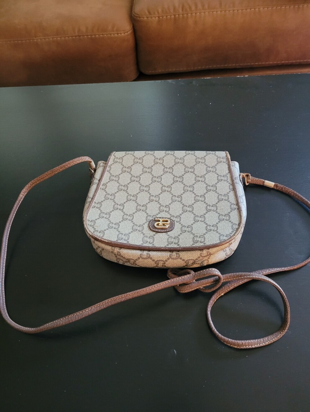 Gucci Plus Beige/Brown GG Canvas Crossbody Bag